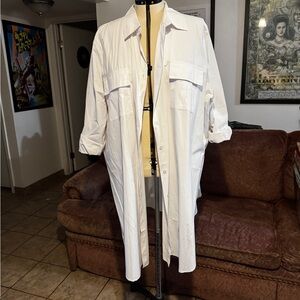 Ashley Stewart Classic White Open Shirt